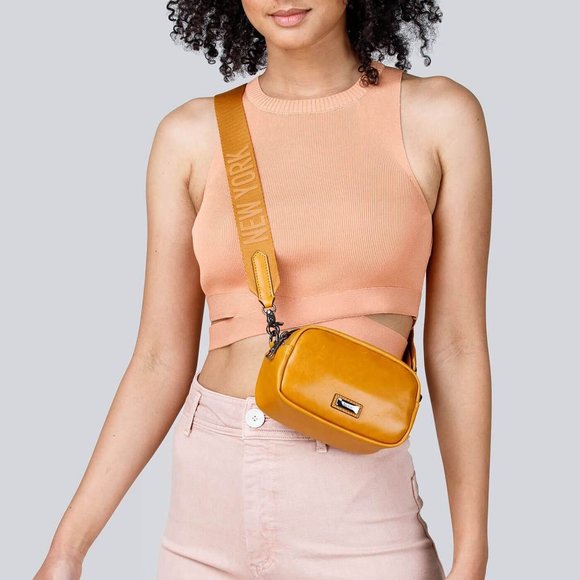 Botkier Bedford Crossbody Leather Purse Yellow-Gold  Ret: $198 - Picture 7 of 11